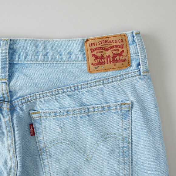 Levis 501 Skinny Fit Button Fly Jeans High Rise Light Wash Womens Size 31x28 - Picture 10 of 16